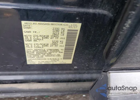 2017 Nissan Murano S z USA, uszkodzony, nr VIN 5N1AZ2MHXHN169653